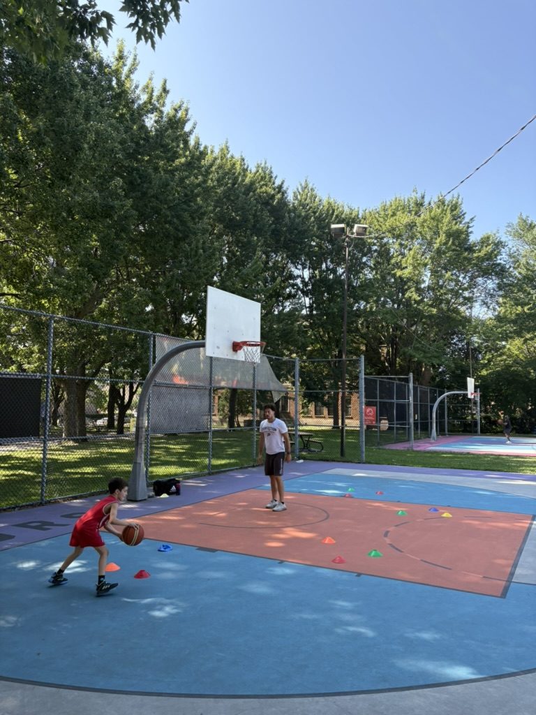 Live dribble attack past cones at outdoor park